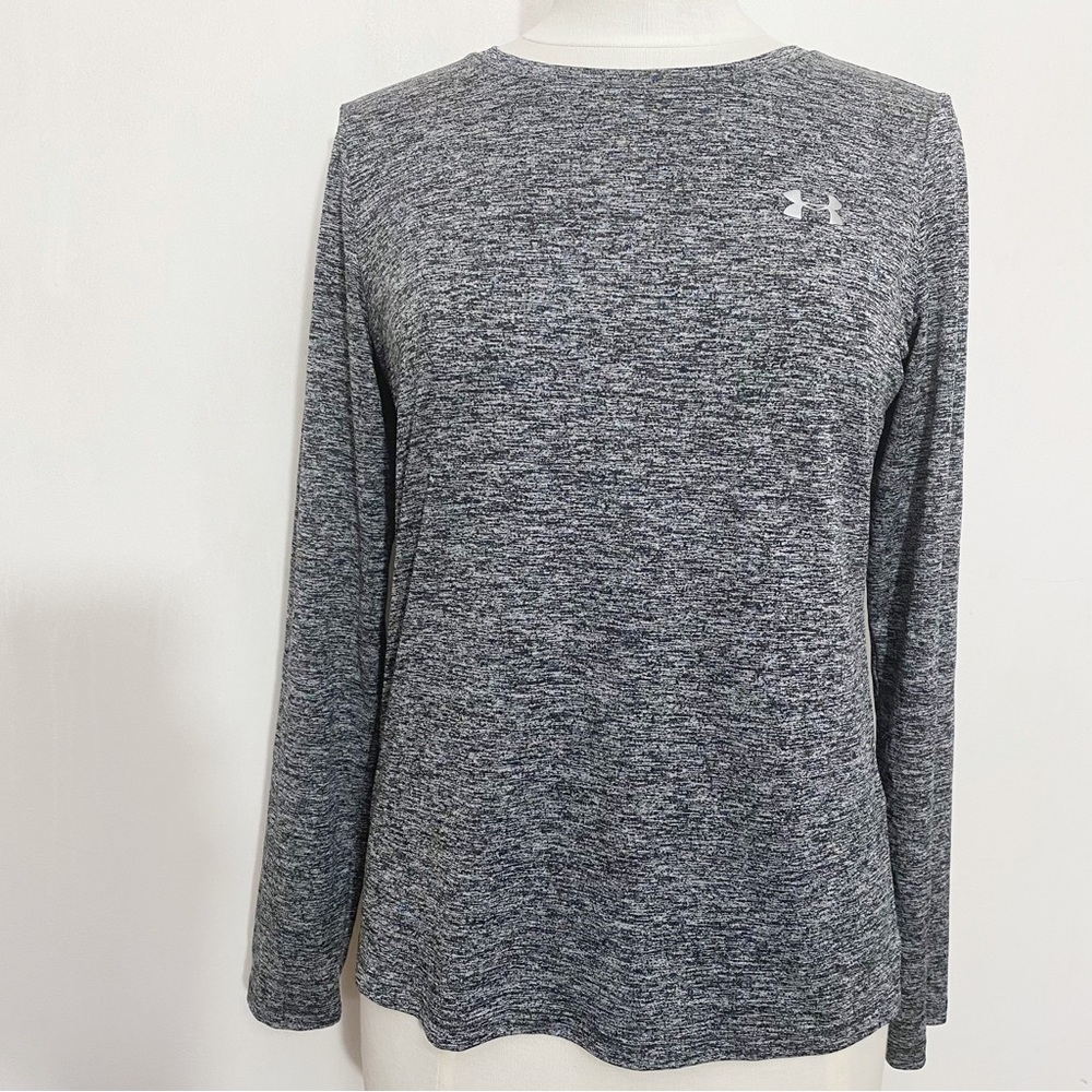 UNDER ARMOUR heat gear long sleeve polyester space dye athletic top M